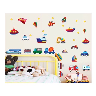 Decal tranh dán tường Xe đoàn tàu mini cho bé