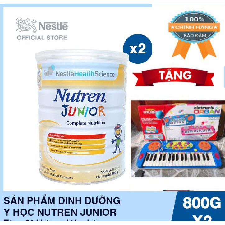 [Date 2022] BỘ 2 LON Sữa bột Nutren Junior 800g dành cho trẻ suy dinh dưỡng