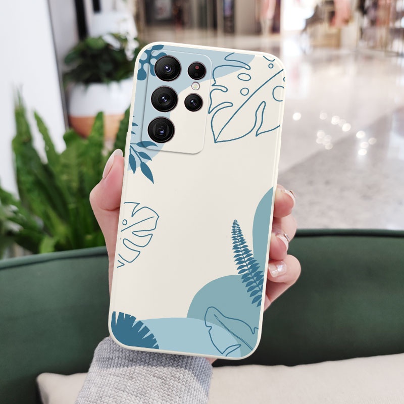 Bao Da Điện Thoại Họa Tiết Lá Cây Cho samsung galaxy galaxy s23 s22 fe ultra plus Ốp