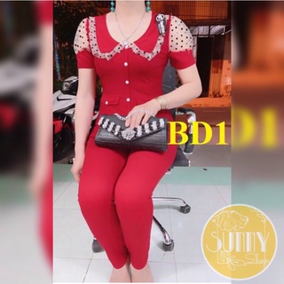 Đồ bộ mặc nhà chất thun cát hàn co giãn bền đẹp