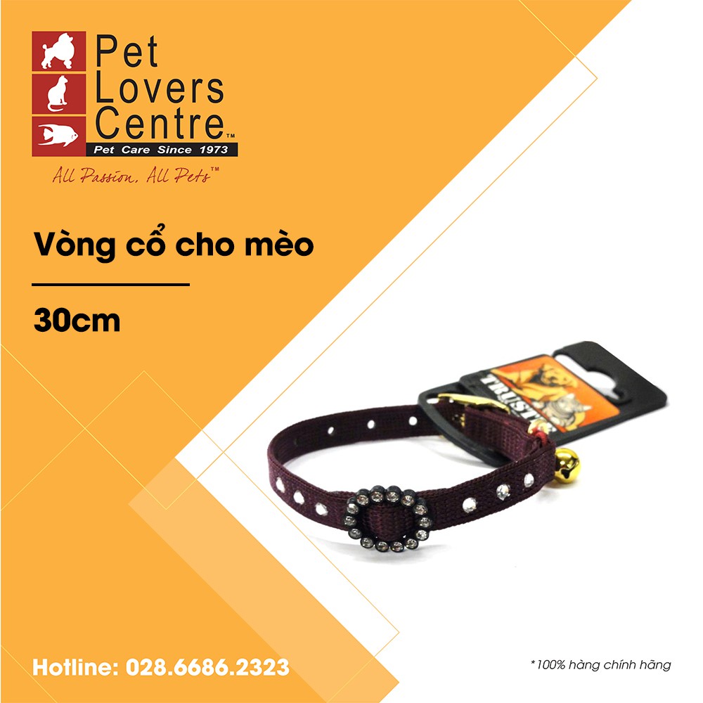 Vòng cổ cho chó mèo TRUSTIE CAT COLLAR-RHINESTONES (RED) (10mm x30cm)