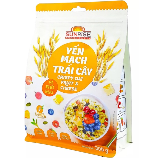 [ HCM Giao Hỏa Tốc] Yến Mạch Trái Cây Sunrise Vị Phô Mai Bịch 300g.