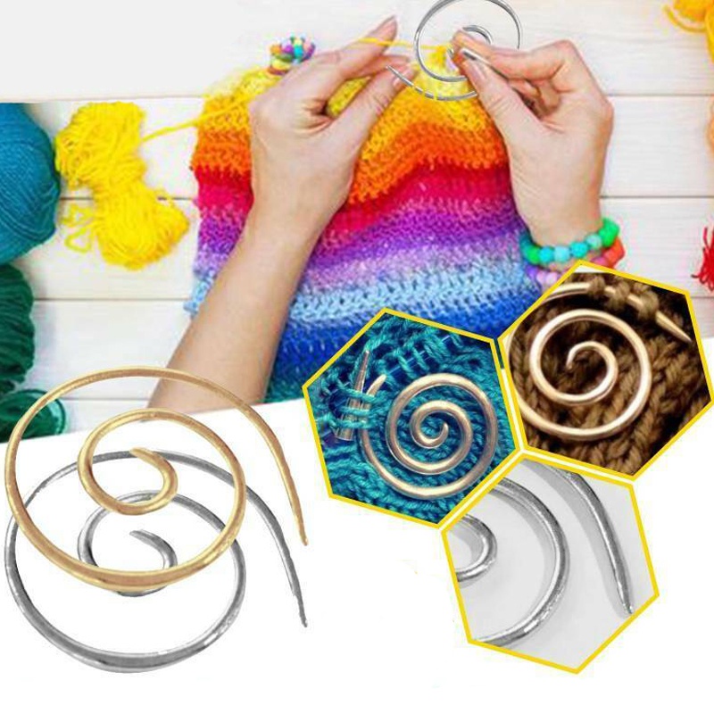 [Mới] Kim Đan Len Xoắn Ốc Bằng Thép Không Gỉ / Móc Khăn Choàng / Mũ Dệt Kim Thủ Công DIY