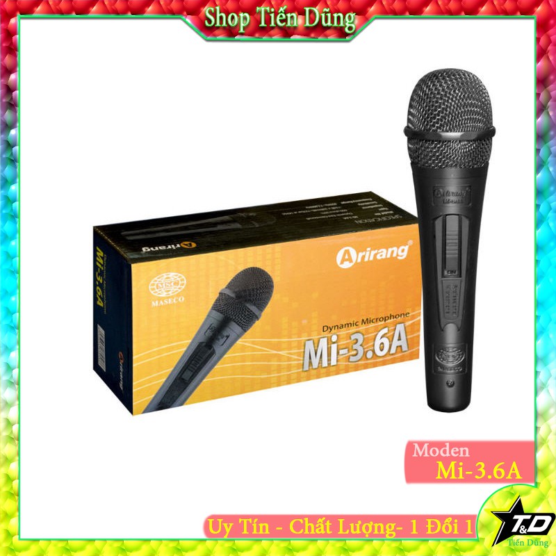 Micro Arirang Mi 3.6A chân mic 6.5 - Mic dây arirang nhỏ gọn màu đen