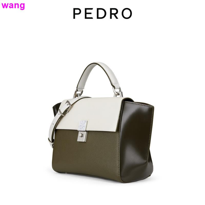 PEDRO cowhide handbag PW2-56610003 ladies color matching flip shoulder bag swing bag