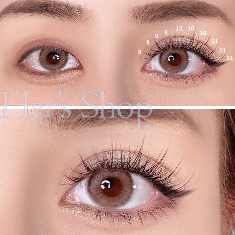 Hộp Lông Mi Giả Tách Sợi Kiểu Dáng Hot Trend Tặng Keo Dán Mi Tự Nối Tại Nhà - Mi Giả Chùm Dáng Chữ A Đuôi Cá Dễ Nối