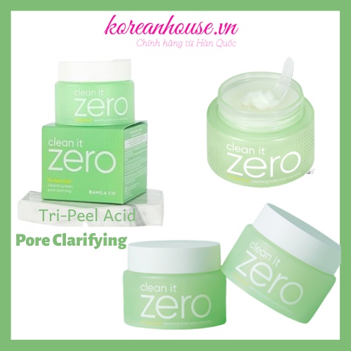 SÁP TẨY TRANG CLEAN IT ZERO CLEANSING BALM PORE CLARIFYING BANILA CO Tri-Peel Acid