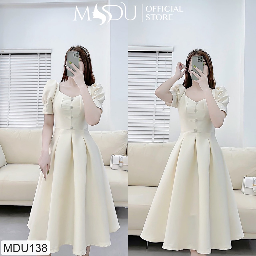 Đầm nữ dáng xòe tay bồng dự tiệc MDU138 - THỜI TRANG THIẾT KẾ MDU