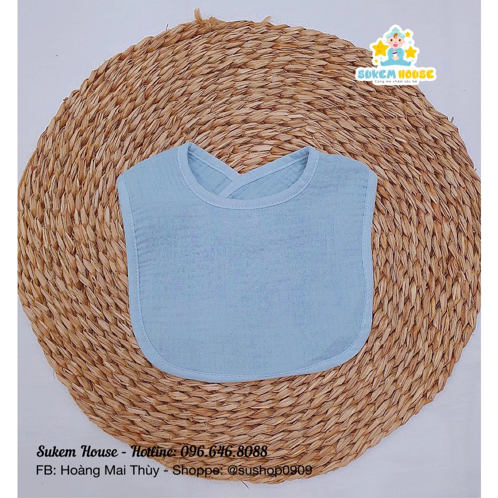 Yếm xô designed for baby cho bé bấm nút mềm mịn, thấm hút.