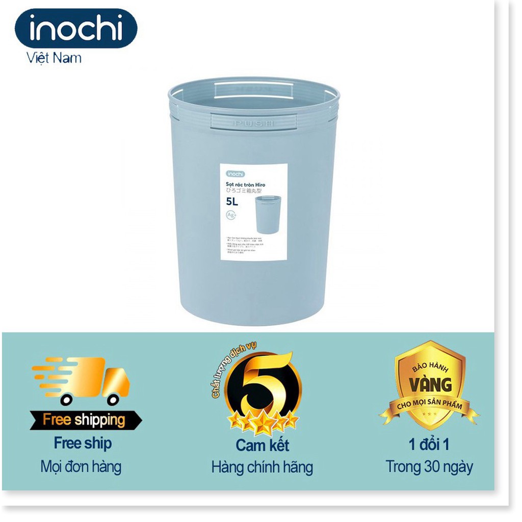 Thùng rác mini - thông minh nhựa tròn 5 10 15L inochi chính hãng làm sọt rác văn phòng ,khách sạn ,gia đình SR5-10-15