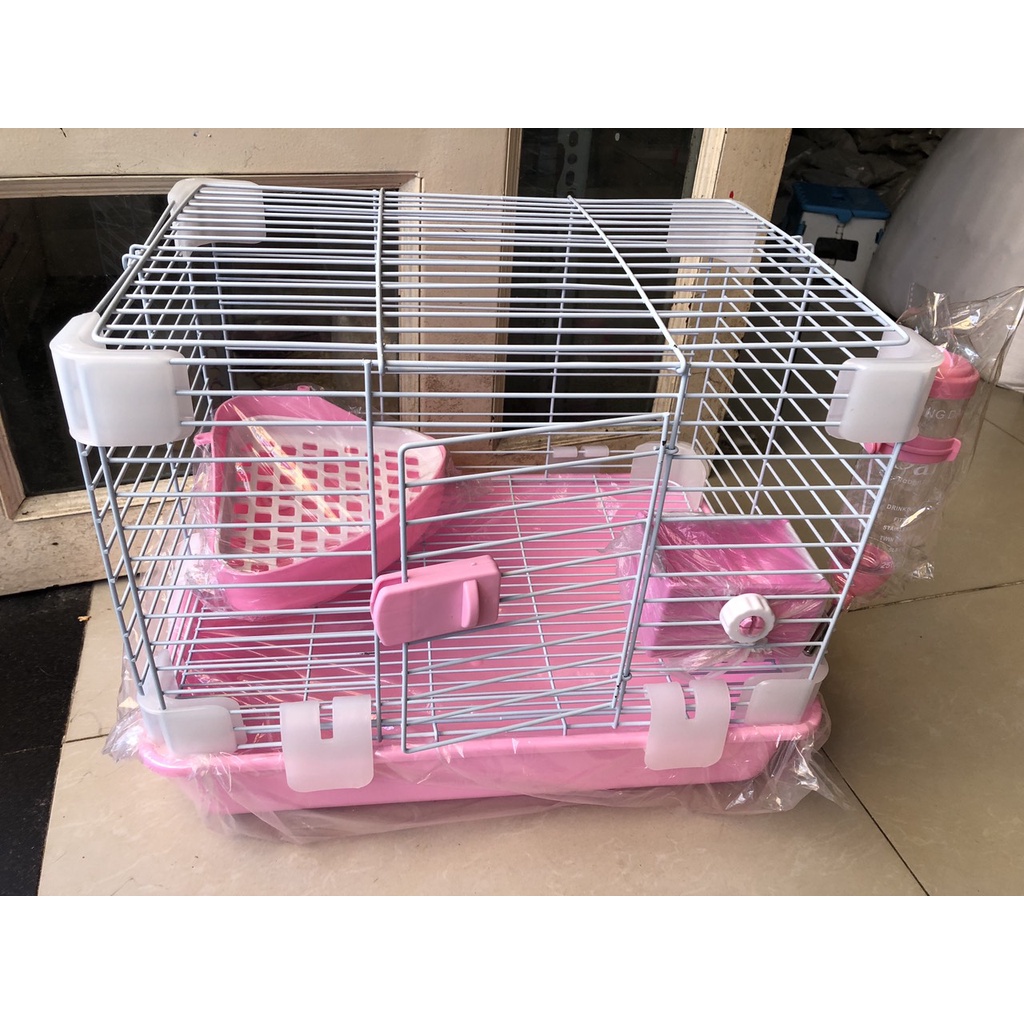 Lồng sắt sơn tĩnh điện full phụ kiện y hình cho thỏ bọ