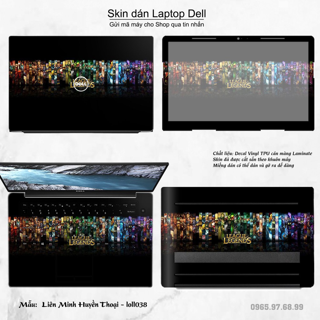 Skin dán Laptop Dell in hình Liên Minh Huyền Thoại nhiều mẫu 5 (inbox mã máy cho Shop)