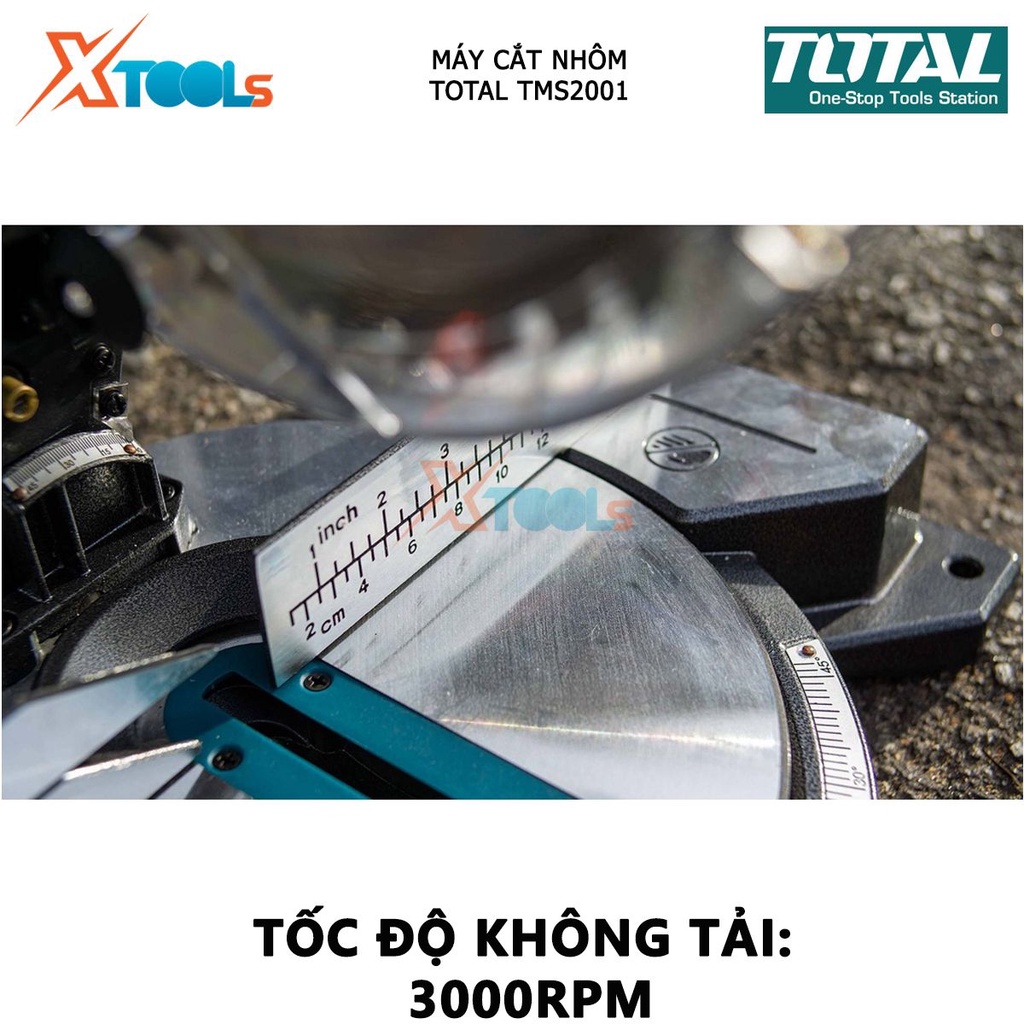 Máy cắt nhôm TOTAL TMS2001 thiết bị cắt nhôm dùnpin 20V, Tốc độ không tải 3000rpm, 24 răng loại mỏng [XSAFE][XTOOL]