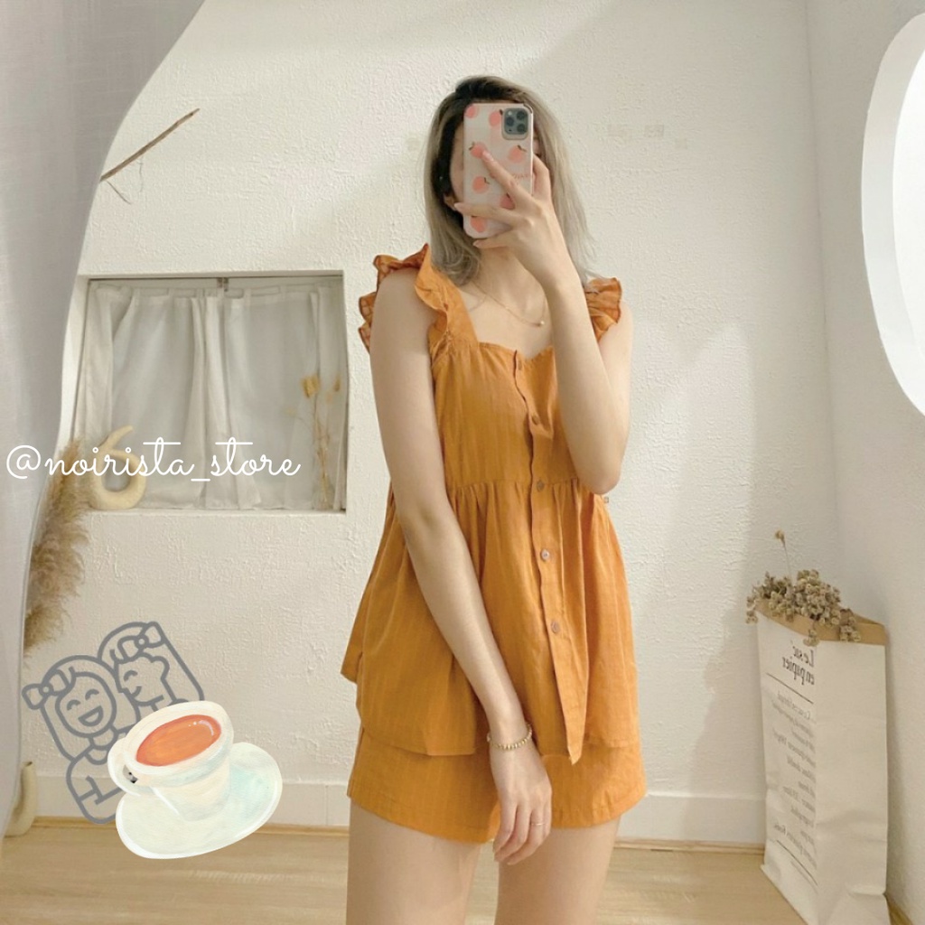 Bộ mặc nhà nữ áo cánh tiên chất đũi cực mát_BN07 | BigBuy360 - bigbuy360.vn