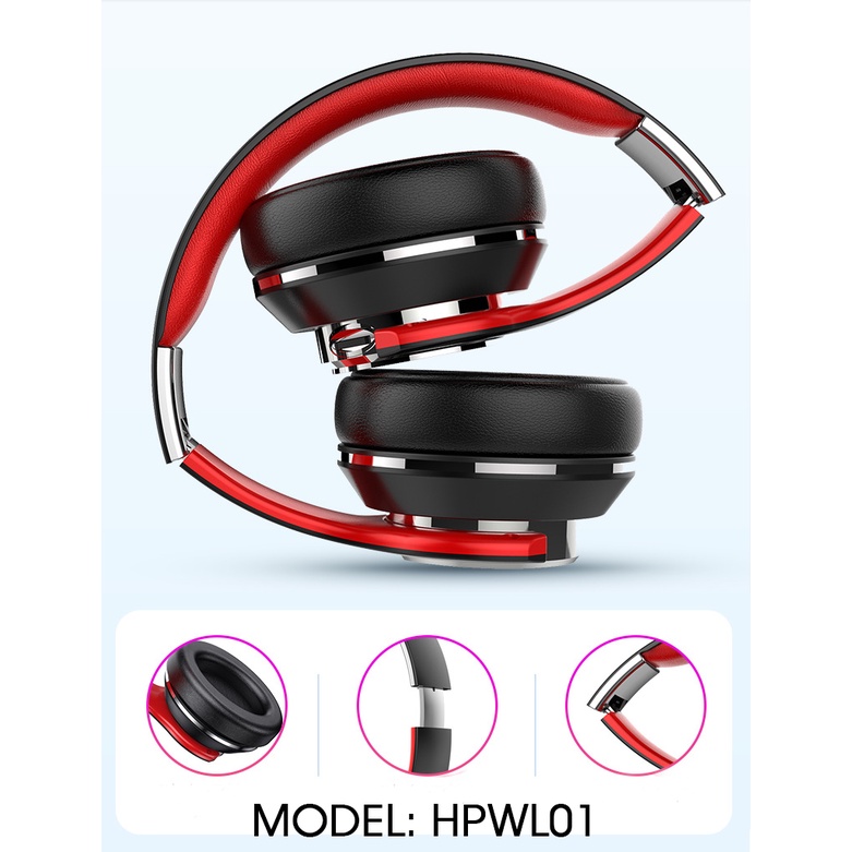 Tai Nghe Không Dây Bluetooth 5.0 Chụp Tai Có Thể Gập Lại, Có Mic, Hỗ Trợ Thẻ Nhớ Kèm Jack 3.5mm