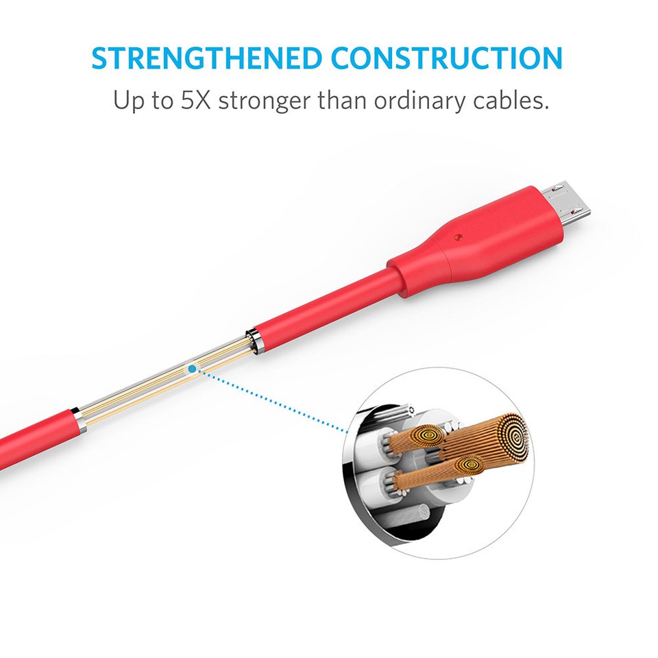 Cáp sạc siêu bền ANKER PowerLine Micro USB 0.9m - A8132