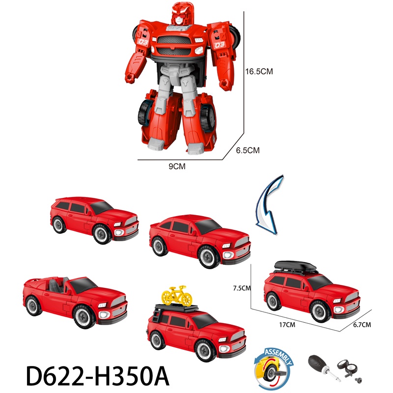 Đồ Chơi Lắp Ráp Xe Cứu Hỏa Biến Hình DIY Cho Bé