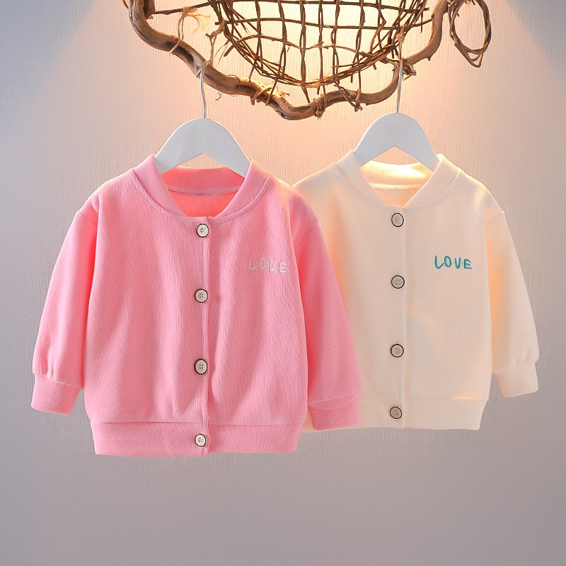 Áo Khoác Cardigan Có Gân Cho Bé Gái❤Áo Khoác Họa Tiết Gấu Hoạt Hình Xinh Xắn Cho Bé 0-3 Tuổi