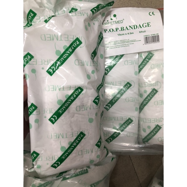 Băng bột bó thạch cao Greetmed P.O.P.BANDAGE Bột thạch cao,dùng bó cố định cho người gãy xương 3in 4in 5in 6in