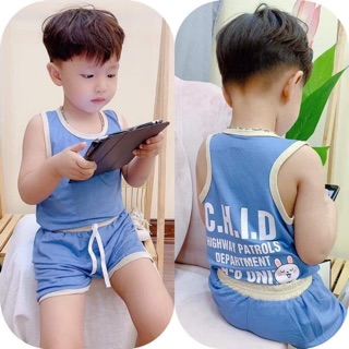Bộ cotton đũi bé trai