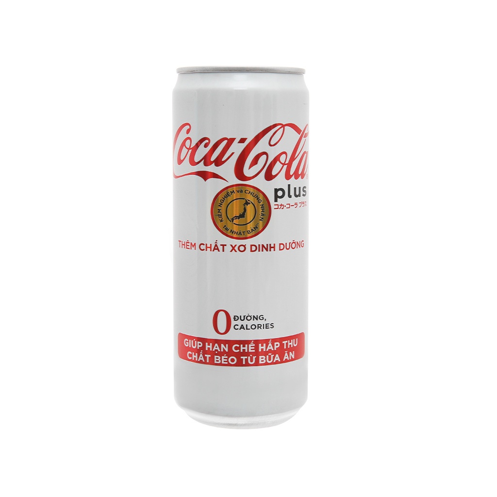 Thùng 24 lon nước ngọt Coca Cola Plus 320ml - Coke Plus Foshu - Bổ sung chất Xơ - Hạn chế hấp thu chất béo