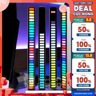 Thanh Đèn LED RGB cảm biến âm thanh trang trí bản Pro Có App Chỉnh Màu - Tặng Kèm Cáp Sạc Type C