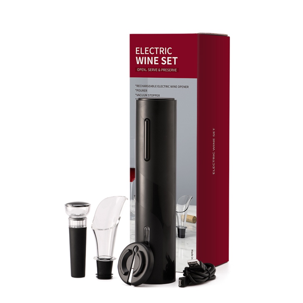 Set dụng cụ mở chai rượu vang UARELIFFE hoạt động điện 4 trong 1 bịt nút đậy nhanh chóng mini