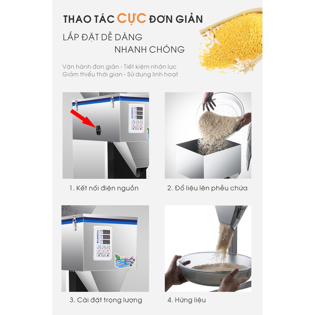 Cân định lượng 500g, máy định lượng bột hạt - Propack