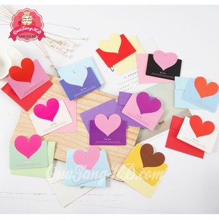 [Có Bì Đựng] Combo 10 Thiệp Chúc Mừng Sinh Nhật, Valentine Tình Nhân Giáng Sinh 7x10 Hình Trái Tim 3D