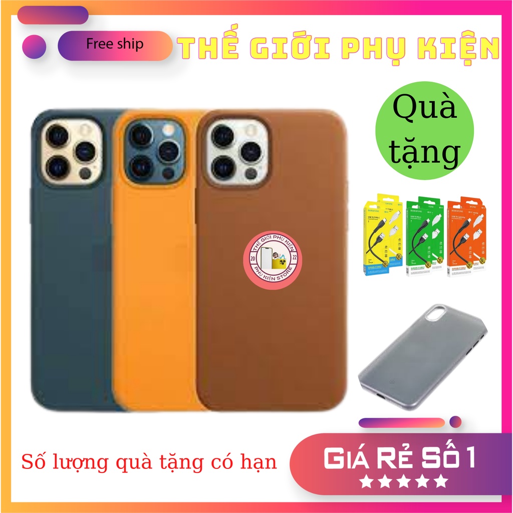 Ốp lưng da Leather Case hỗ trợ sạc không dây cho IP 12 Series