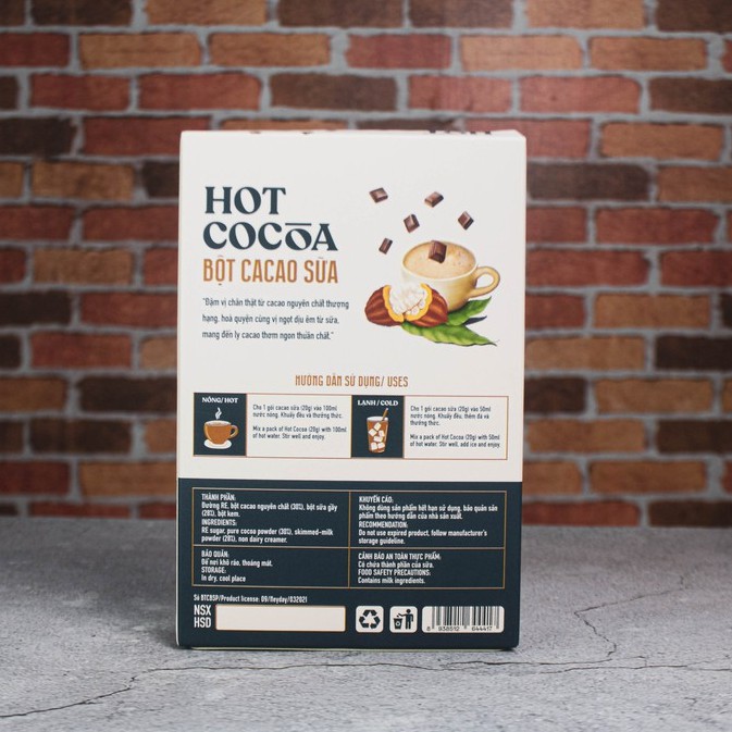 Bột Cacao Sữa Heyday - Hộp 12 gói x 20g - Đậm vị cacao thượng hạng và sữa tách béo tốt cho sức khoẻ