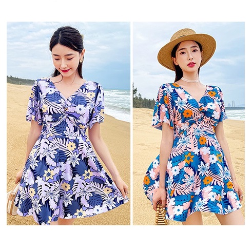 Bộ đồ bơi nữ liền mảnh họa tiết hoa kín đáo tôn dáng size lớn