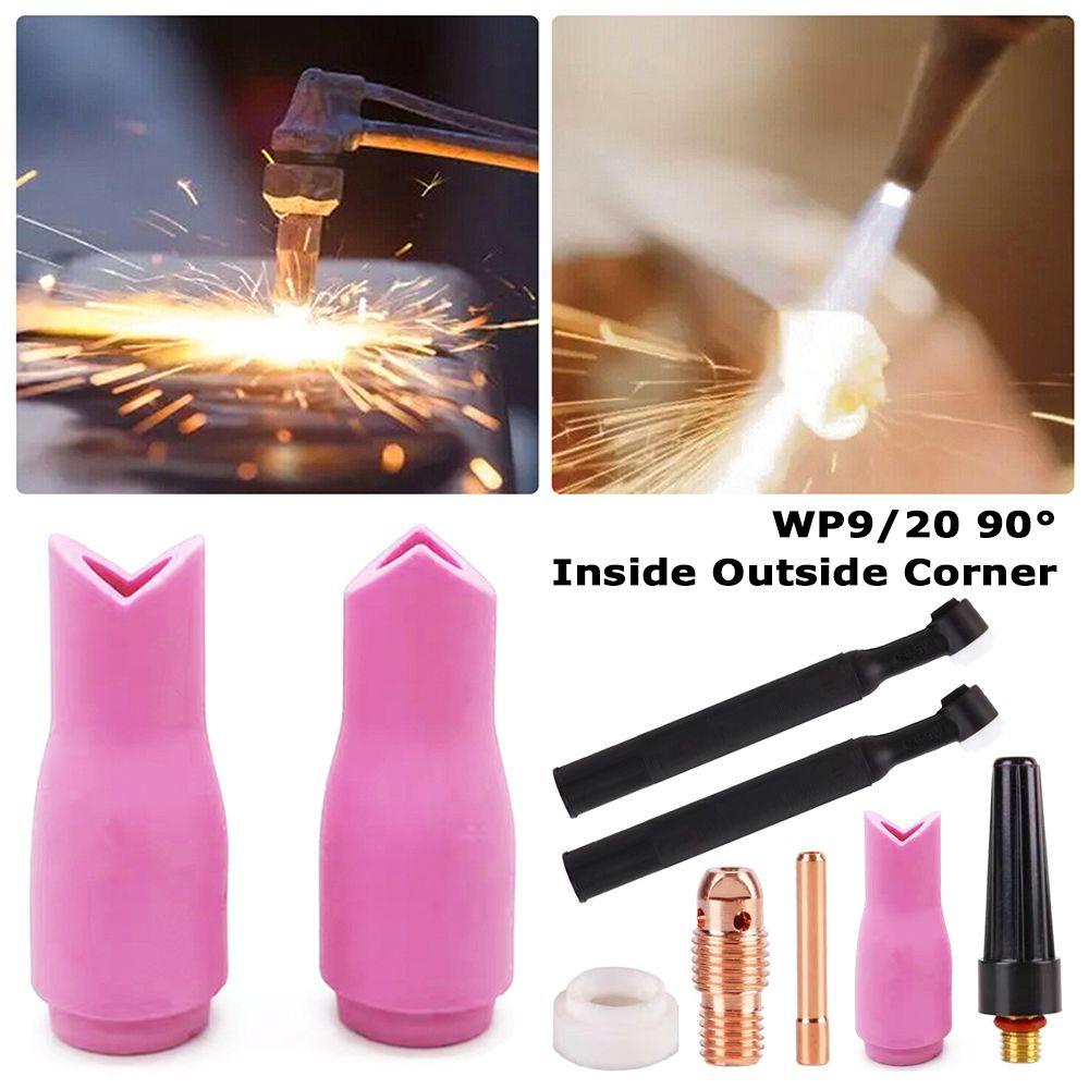 LONTIME Bộ 10 Phụ Kiện Vòi Sứ Hàn Argon Arc TIG 90° Phụ Kiện Gắn Góc Bên Trong Xe Hơi Tiện Dụng