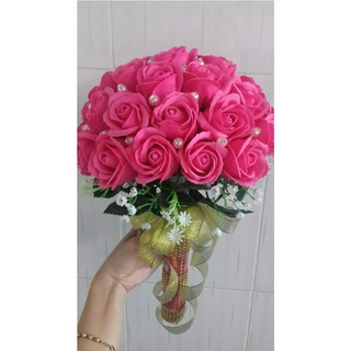 Hoa cưới hoa hồng sáp thơm