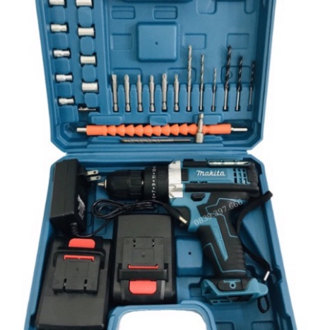 Máy khoan Makita 36V 3 Chức Năng, 24 Phụ kiện, khoan tường bắn vít - Hàng Loại 1 lõi đồng không chổi than .Hàng Cao Cấp