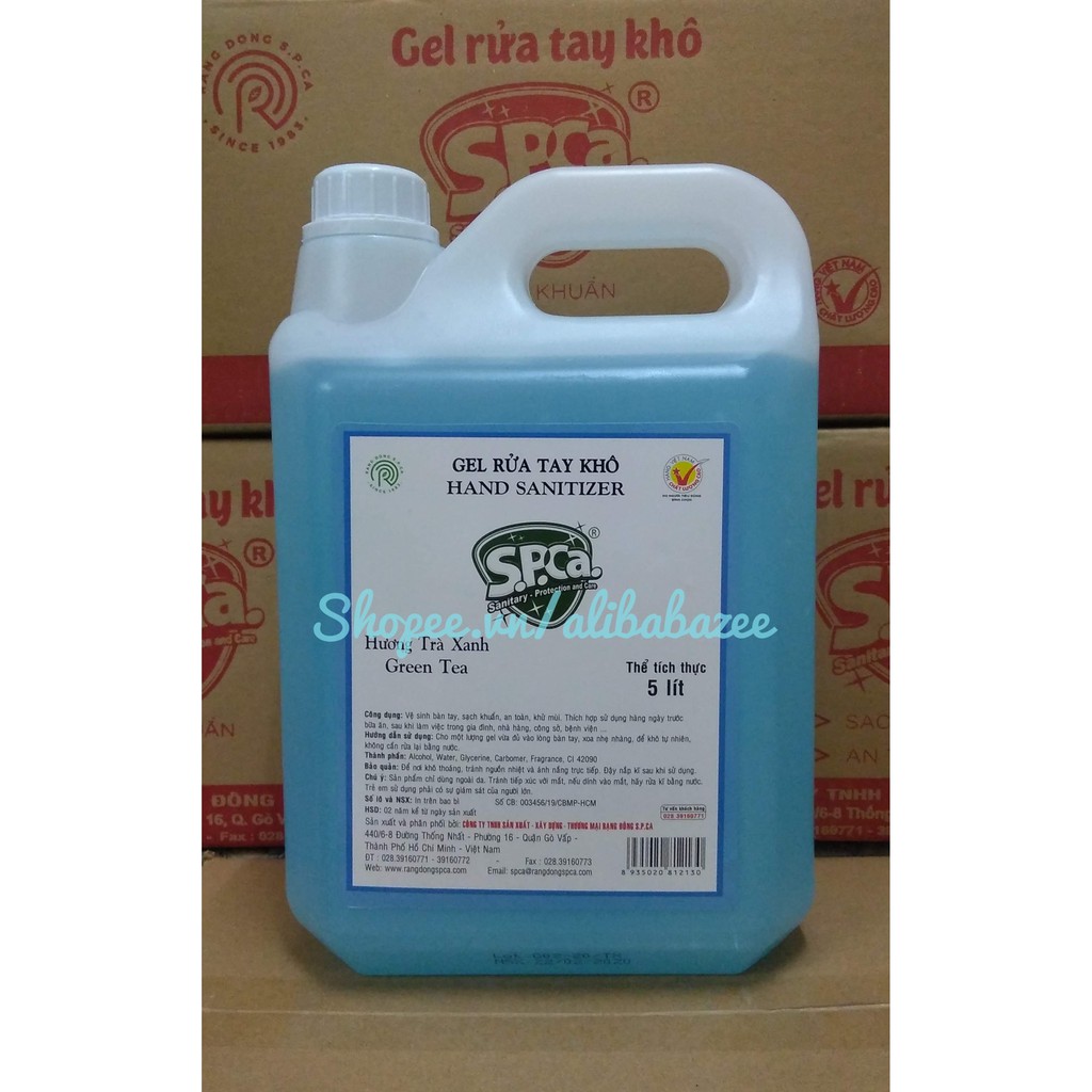 Gel Rửa Tay Khô Diệt Khuẩn SPCA Can 5 Lít Không Cần Nước