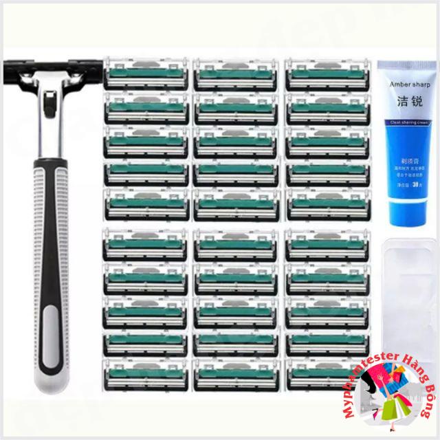 Hộp dao cạo râu 36 đầu thay kèm 1 tuýp kem