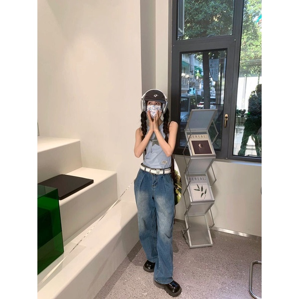 Áo Hai Dây Dáng Ôm Thêu Ngôi Sao Phong Cách Mới Mùa Hè Cho Nữ