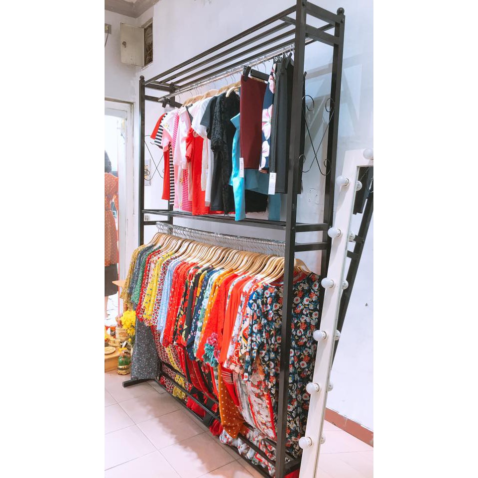 GIÁ Phơi QUẦN ÁO Dạng Hộp Chữ Nhật - Có 2 Tầng Treo Đồ Bằng Sắt Dày Dặn, Sơn Tĩnh Điện Bền Đẹp
