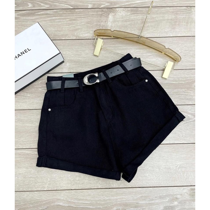 Quần bò nữ trơn Short Jeans Xắn Gấu Dáng Ngắn 3 Màu siêu xinh