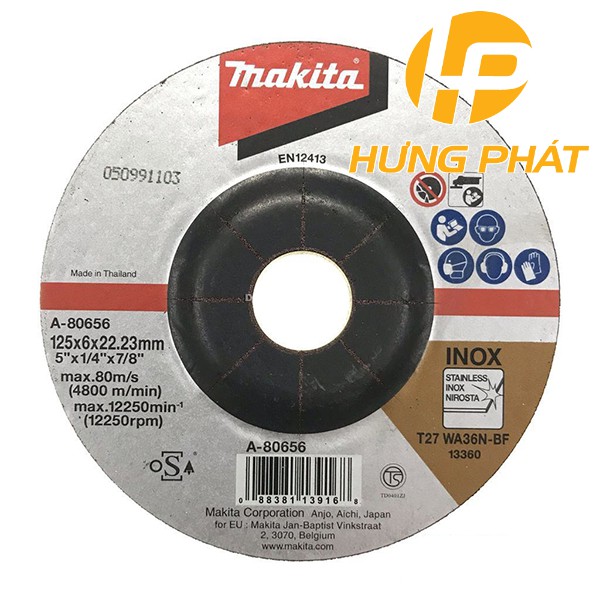Đá mài inox 125mm Makita A-80656  (125x6x22.23)