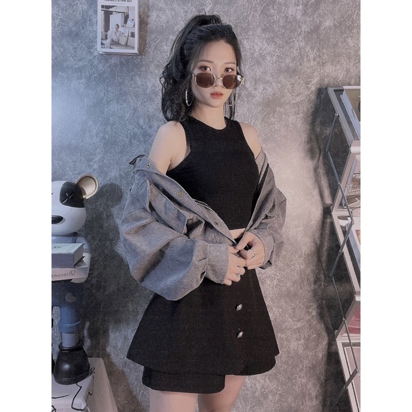 AK62_Áo Khoác Cổ Trụ Phom Rộng Tay Cánh Dơi_Chất Nhung Tăm Loại 1 Vải Cực Mát Dày Dặn