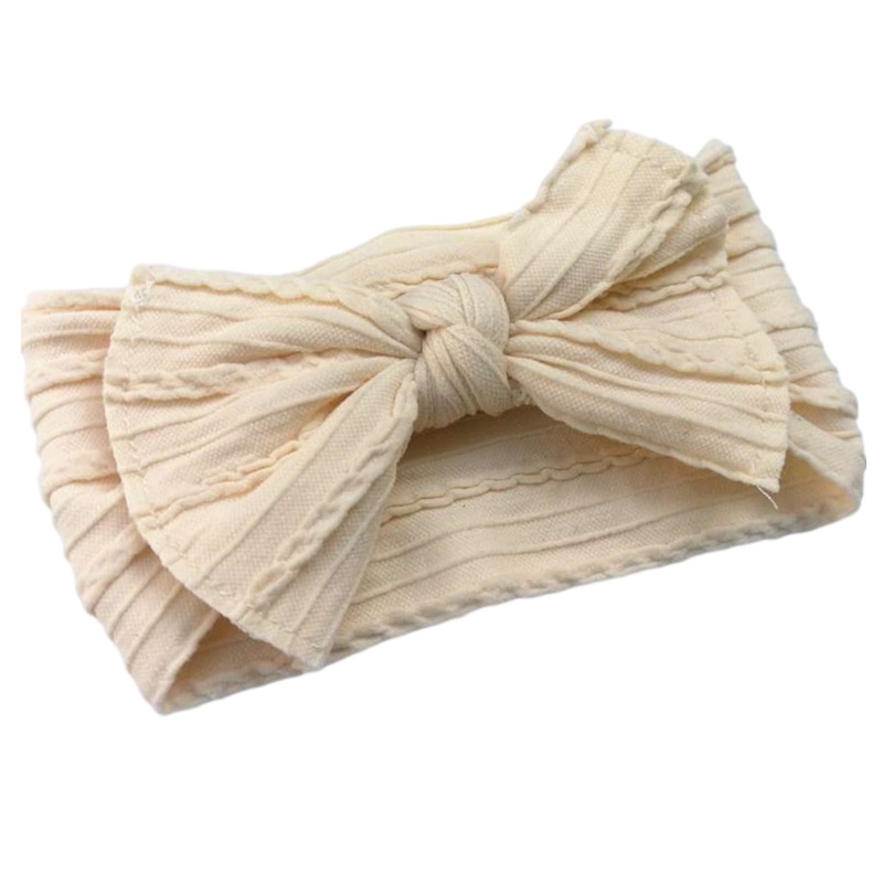 Hàng chính hãng Băng đô cho bé tuban bản to nơ vân vải gân phong cách retro Giá rẻ