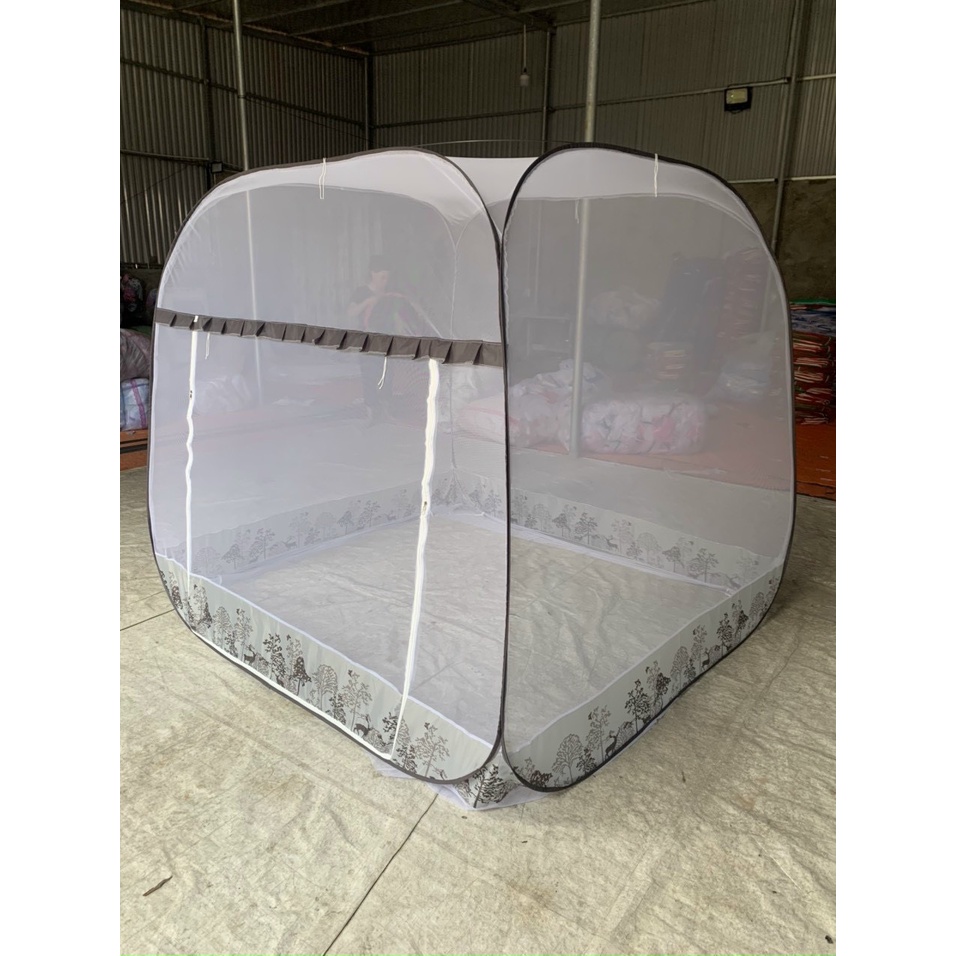 màn chụp , màn chụp tự bung đinh vuông GIA LONG khung xếp chống muỗi tiện dụng không cần gắn vào tường