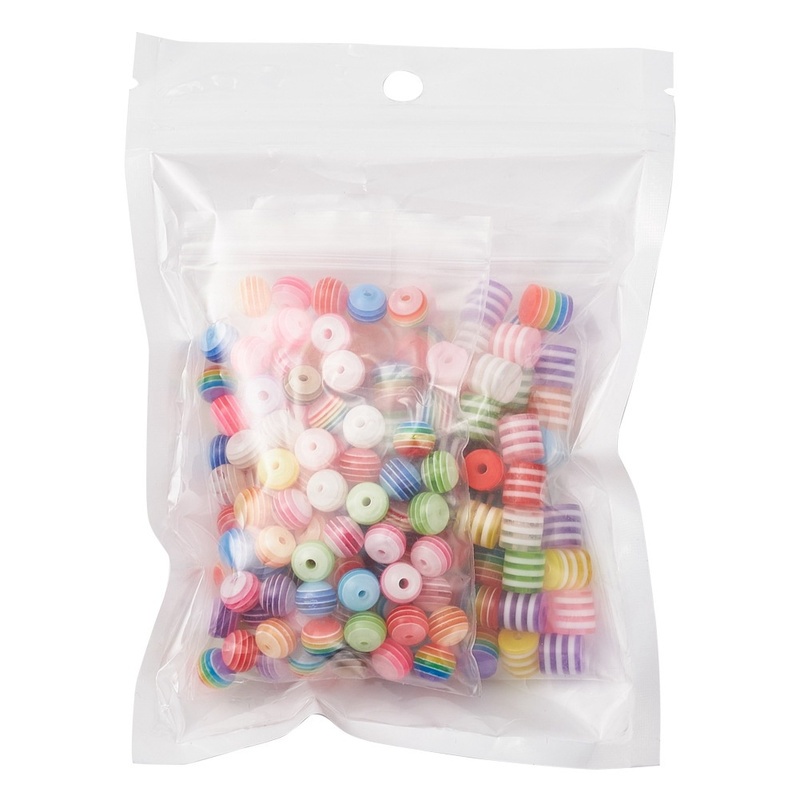 Túi 200 Hạt Xỏ Lỗ Màu Cầu Vồng Dùng Để Làm Trang Sức Thủ Công
