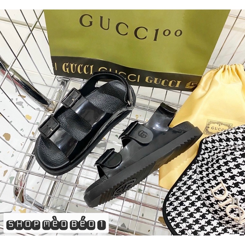 Sandal gc quai ngang đế bằng fullbox