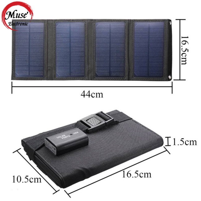 Tấm Pin Năng Lượng Mặt Trời Chống Thấm Nước 20w 5v Có Thể Gập Lại Dành Cho Điện Thoại Di Động