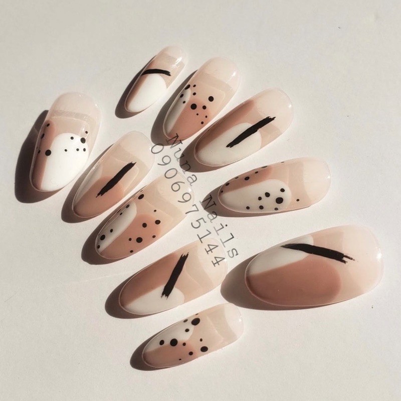 NAILBOX full option  Móng up Thiết kế trà sữa trân châu inbox chọn size và  shape đầy đủ phụ kiện CÓ NOW SHIP