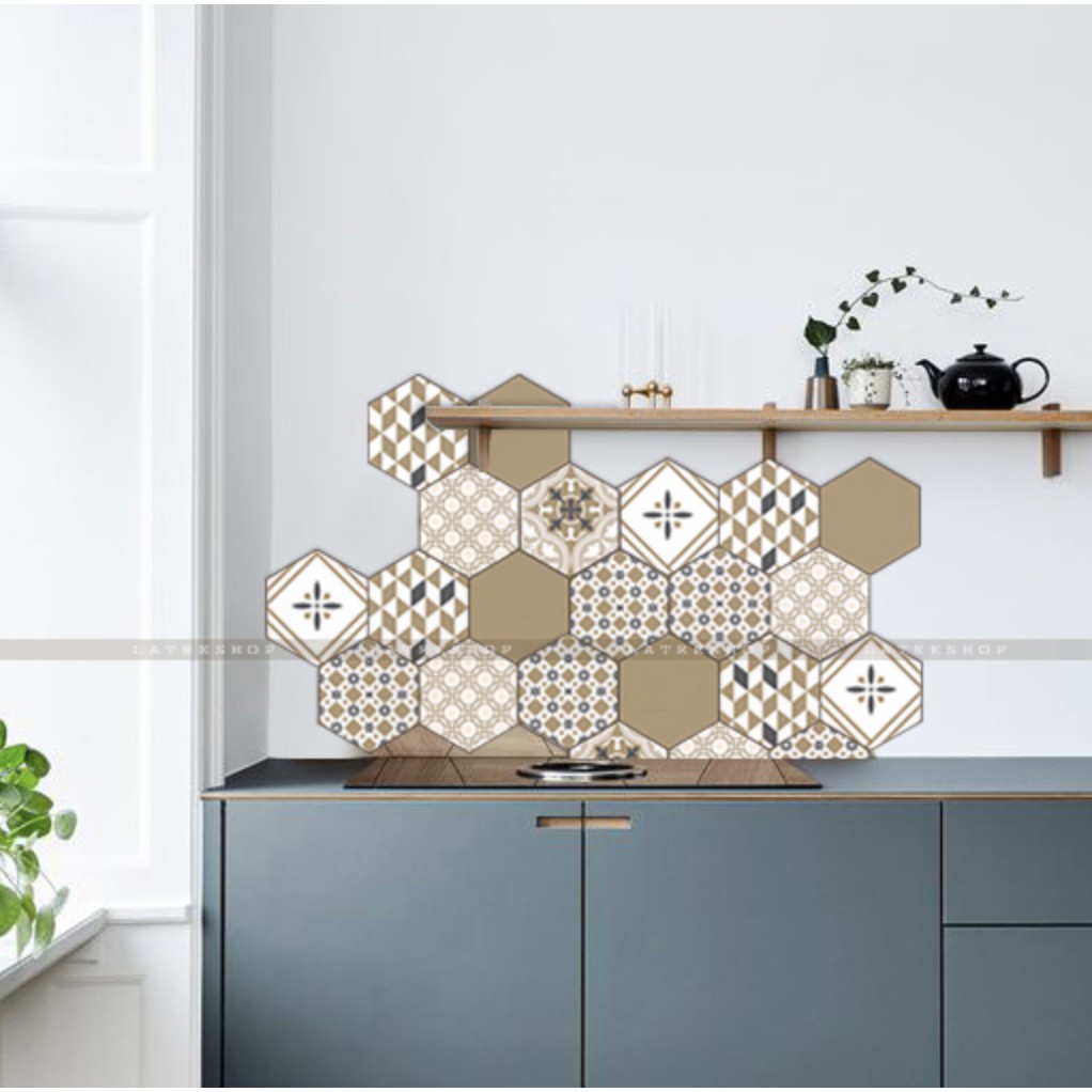 Decal gạch bông - lục giác - ô lẻ