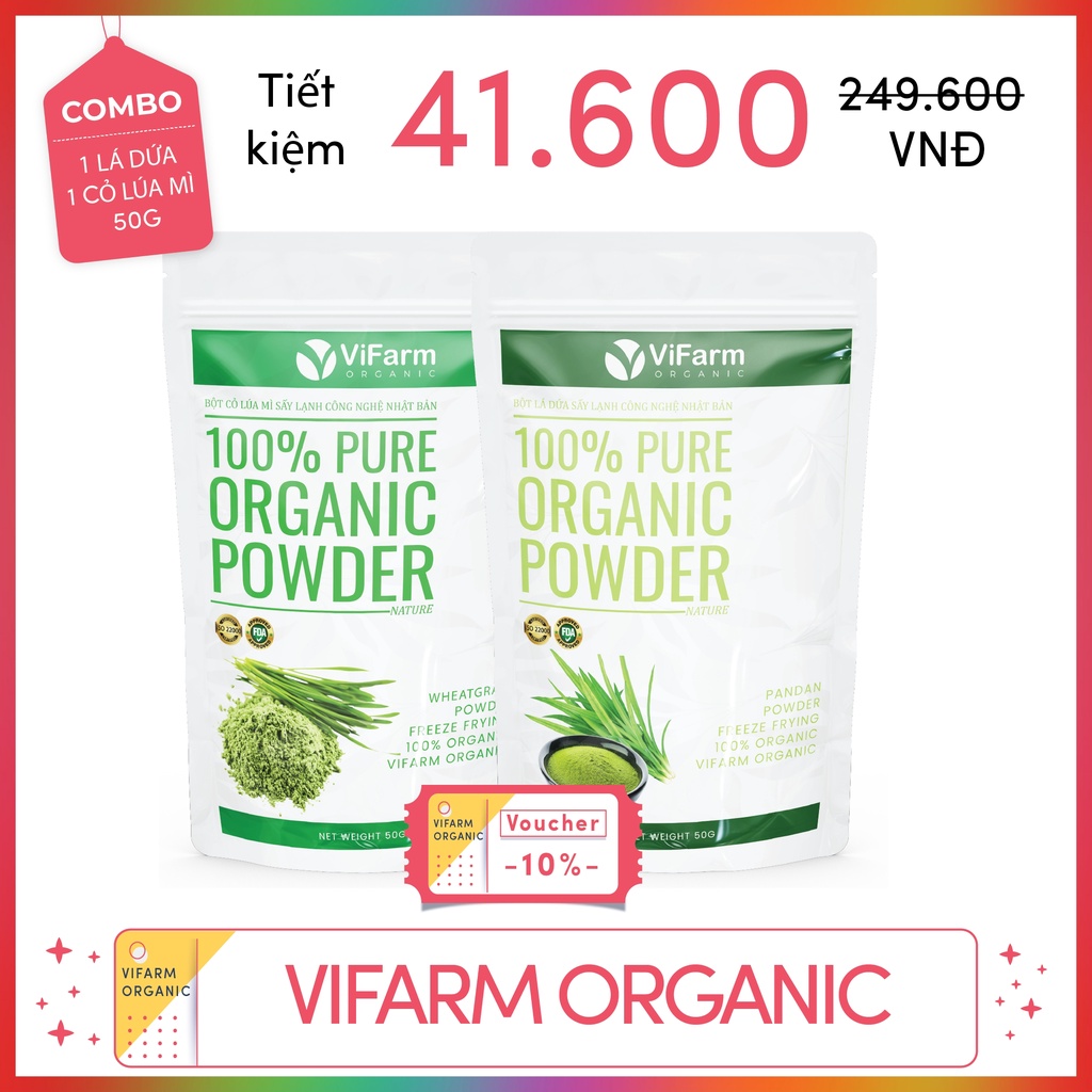 Bột Lá Dứa Nguyên Chất 100% ViFarm 50Gram